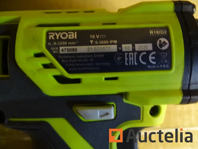 Ryobi: 2 slagschroevendraaiers r18id2, slagmoersleutel r18iw3, batterij - afbeelding 2 van  9
