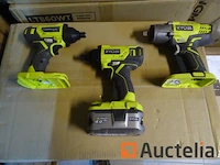 Ryobi: 2 slagschroevendraaiers r18id2, slagmoersleutel r18iw3, batterij - afbeelding 5 van  9