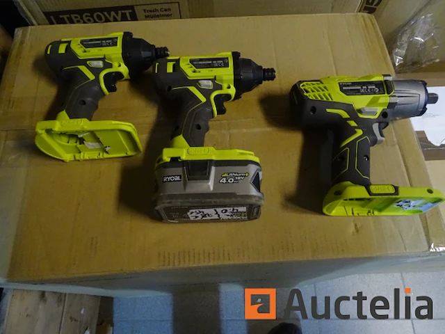 Ryobi: 2 slagschroevendraaiers r18id2, slagmoersleutel r18iw3, batterij - afbeelding 9 van  9