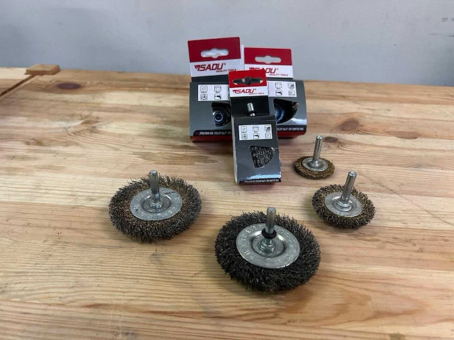 Sadu quality tools - - set staaldraadborstels met schacht - afbeelding 1 van  3