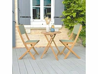 Safari tuintafel en 2 stoelen set in fsc teakhout - afbeelding 1 van  7