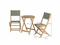 Safari tuintafel en 2 stoelen set in fsc teakhout - afbeelding 3 van  7