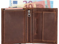 Safety wallet - leder - rfid - hide & stitch - bruin - afbeelding 1 van  4