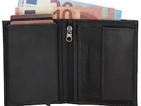 Safety wallet - leder - rfid - hide & stitch - zwart - afbeelding 1 van  4