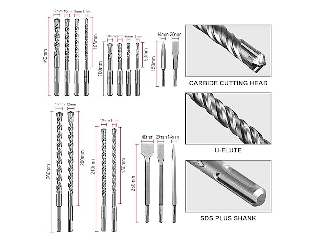 Sali 17-delige sds plus boor- en beitelset - afbeelding 3 van  3