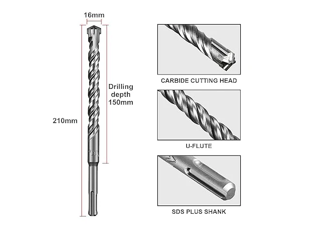 Sali sds plus boor set 16x210mm - afbeelding 3 van  4