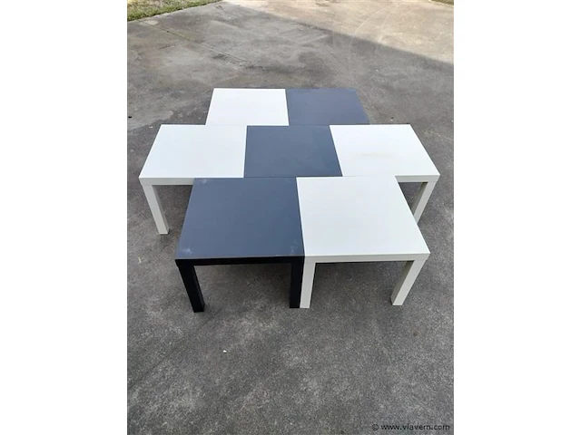 Salon tafel zwart wit vierkantig - afbeelding 1 van  1