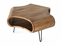 Salontafel - acaciahout en metaal 95cm - afbeelding 1 van  10