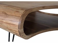 Salontafel - acaciahout en metaal 95cm - afbeelding 5 van  10