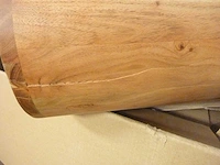 Salontafel - acaciahout en metaal 95cm - afbeelding 7 van  10