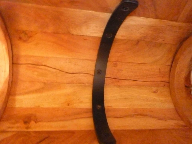 Salontafel - acaciahout en metaal 95cm - afbeelding 9 van  10