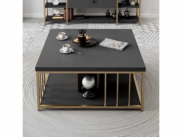 Salontafel - antraciet en goud - afbeelding 4 van  5