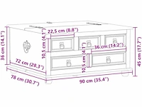 Salontafel - massief grenen - afbeelding 4 van  9