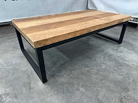 Salontafel - teakhout - zwart metalen onderstel - afbeelding 1 van  5