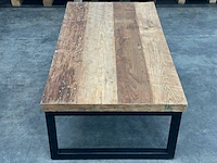 Salontafel - teakhout - zwart metalen onderstel - afbeelding 5 van  5
