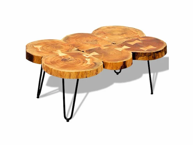 Salontafel 35 cm 6 houten boomstammen - afbeelding 1 van  6