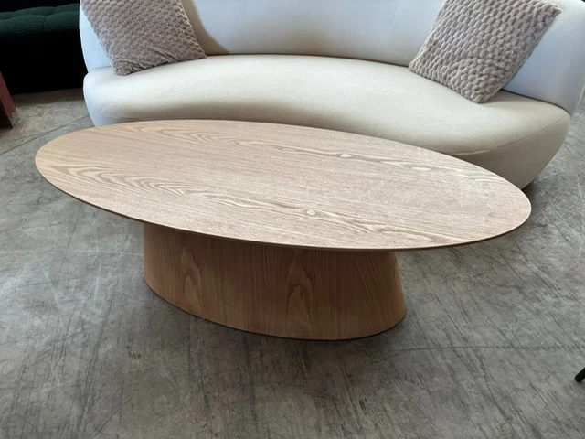 Salontafel eik fineer ovaal - afbeelding 1 van  2