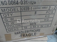 Salontafel en 4 poefs wit - afbeelding 3 van  7