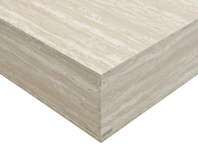 Salontafel met 2 lades in mdf - beige travertijneffect - by pascal morabito - afbeelding 5 van  8