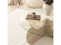 Salontafel met travertin blad - afbeelding 6 van  9