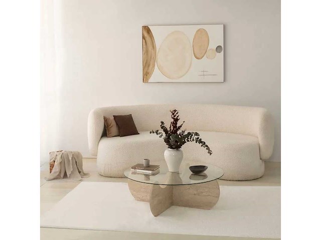 Salontafel met travertin blad - afbeelding 7 van  9