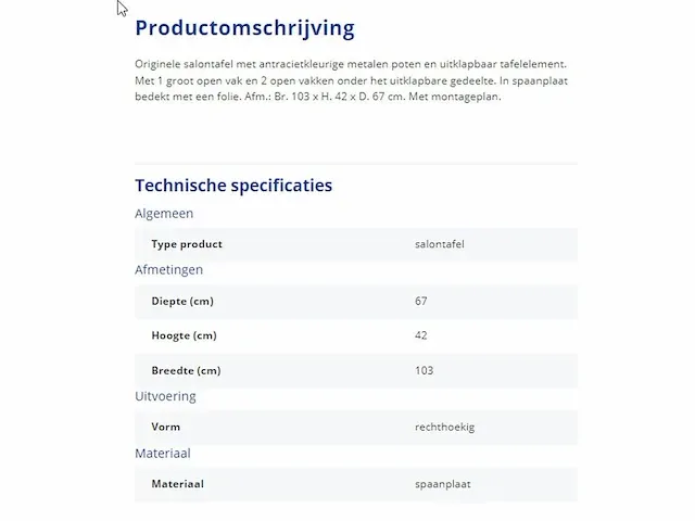 Salontafel met uitklapbaar element - afbeelding 4 van  12