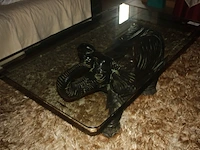 Salontafel "olifant" met glazen blad afm. 64x110 cm - afbeelding 4 van  5