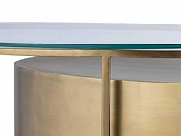 Salontafels van gehard glas en metaal - helder en goud - afbeelding 3 van  5