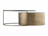 Salontafels van gehard glas en metaal - helder en goud - afbeelding 5 van  5