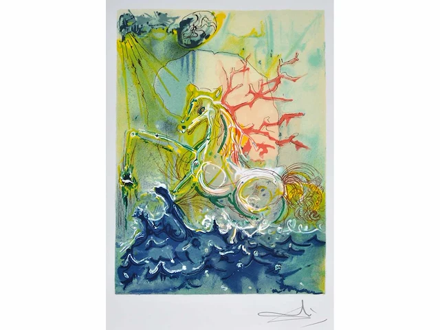 Salvador dali - les chevaux daliniens ‘neptune' - printografie - afbeelding 1 van  5