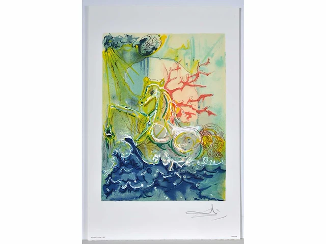 Salvador dali - les chevaux daliniens ‘neptune' - printografie - afbeelding 2 van  5