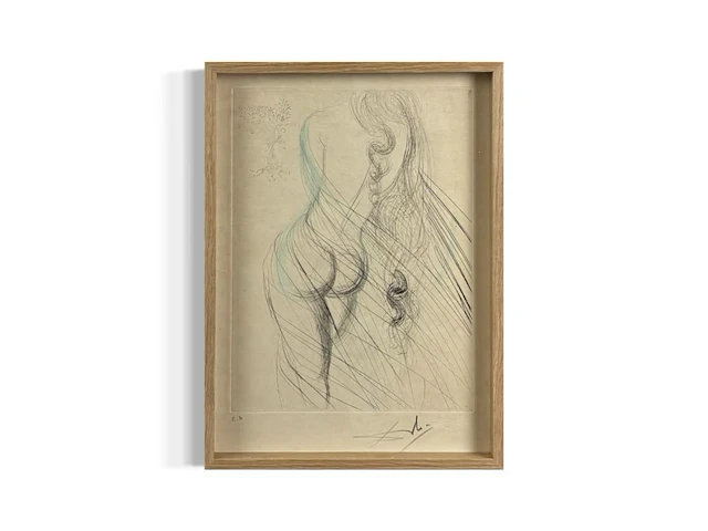 Salvador dali - opgehoogde ets met gouache - gesigneerd - afbeelding 1 van  1