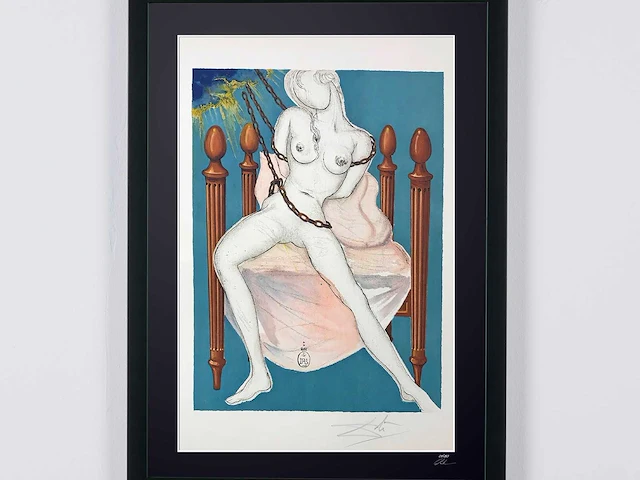 Salvador dali (after) - marianne et le chevalier 1969 - 70x50 cm - gelimiteerde oplage 30 stuks - afbeelding 2 van  7