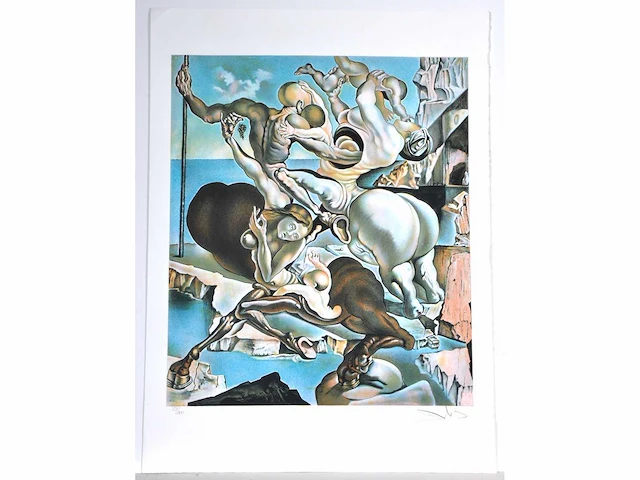 Salvador dali (naar) - famille de centaures marupiaux - litho - afbeelding 2 van  7