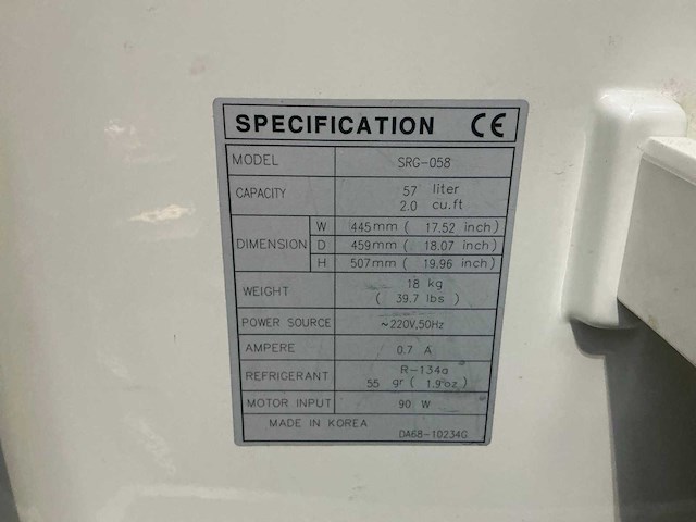Samsung srg-058 koelkast - afbeelding 4 van  4
