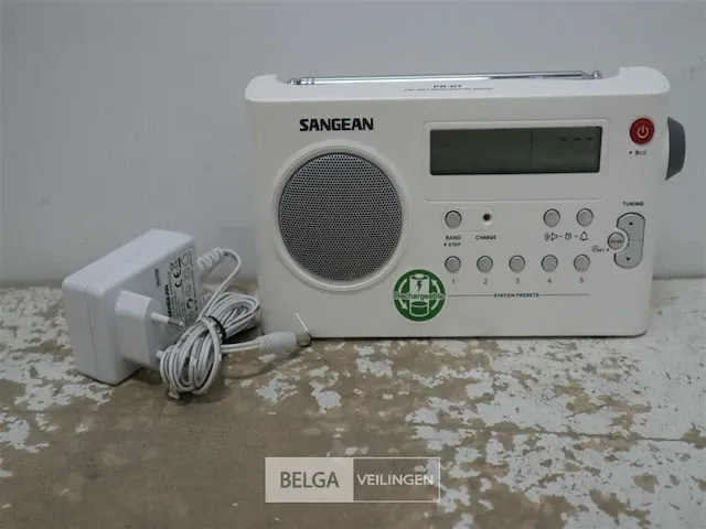 Sangean pr-d7 transistorradio wit - afbeelding 1 van  2