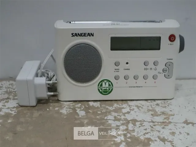 Sangean pr-d7 transistorradio wit - afbeelding 1 van  2