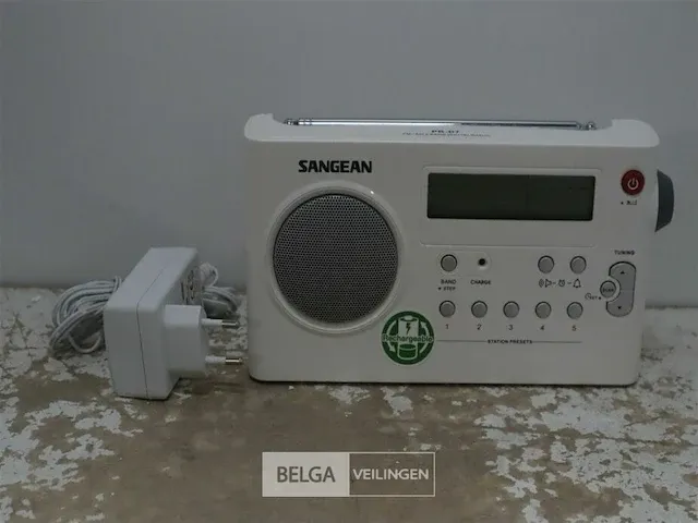 Sangean pr-d7 transistorradio wit - afbeelding 1 van  2