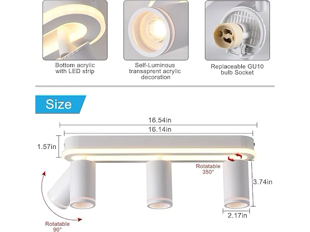 Sanshi led-plafondlamp - afbeelding 2 van  3