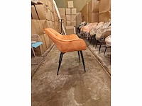 Sarah orange velvet - dining chair (4x) - afbeelding 3 van  4