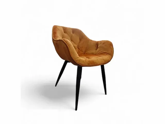 Sarah orange velvet - dining chairs (4x) - afbeelding 1 van  6