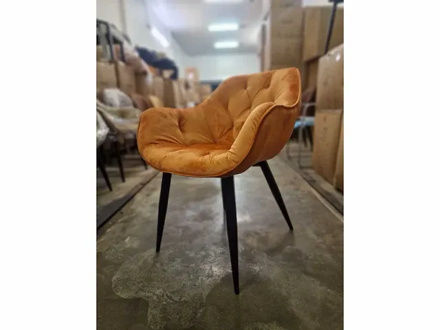 Sarah orange velvet - dining chairs (4x) - afbeelding 4 van  6