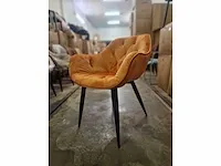 Sarah orange velvet - dining chairs (4x) - afbeelding 4 van  6