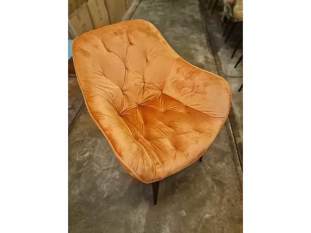 Sarah orange velvet - dining chairs (4x) - afbeelding 5 van  6