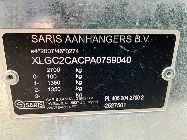 Saris aanhangwagen - afbeelding 7 van  15