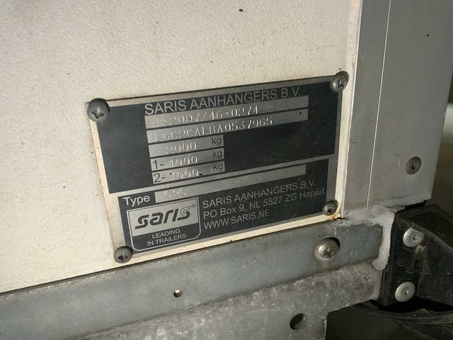 Saris c2c aanhangwagen - afbeelding 3 van  11