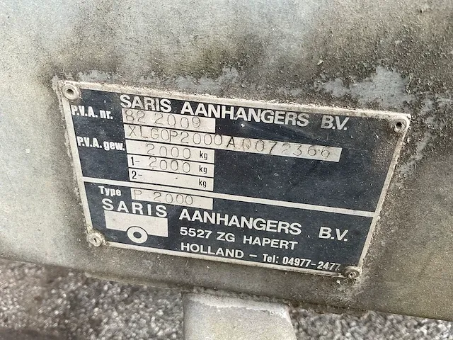 Saris p2000 aanhangwagen - afbeelding 5 van  5