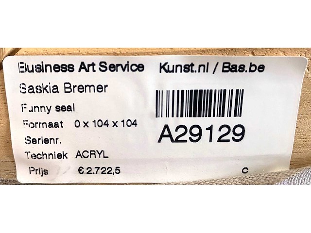 Saskia bremer - funny seal - acryl op doek - 100x100 cm - afbeelding 4 van  12