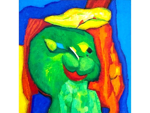 Saskia bremer - funny seal - acryl op doek - 100x100 cm - afbeelding 1 van  12