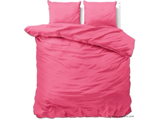 Satijn roze 140x220cm+kussensloop - afbeelding 1 van  2